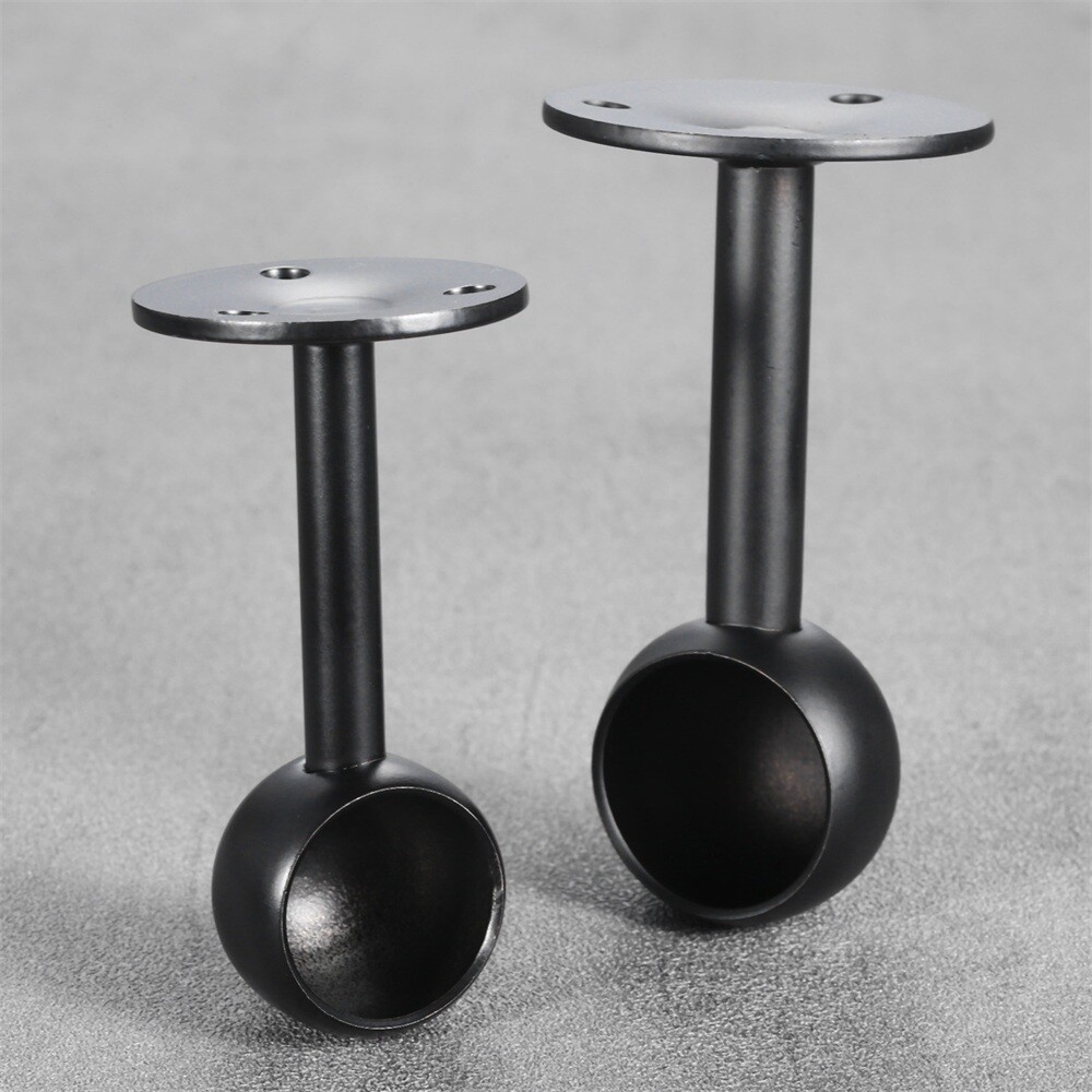 2Pcs Flange Rod Holders Black 5 Size for Ceiling Hanging Pole Wall Hanging Pole