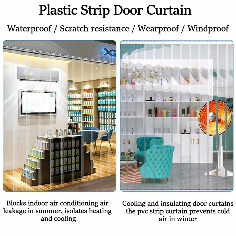 Strip Curtain PVC Door Curtain 48in x 96in Clear Plastic Door Strips Doorway