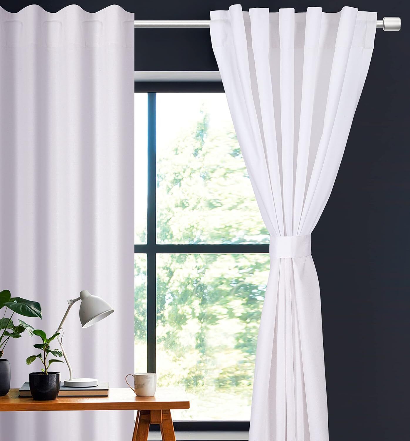 White Curtains, Curtains & Drapes,White 50″W x 84″L (Pack of 2) Solid White