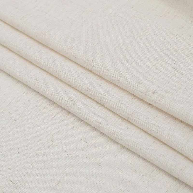 Grichril Pinch Pleated Linen Blended Curtains Semi-Sheer 72×96 inch (1 Panel)