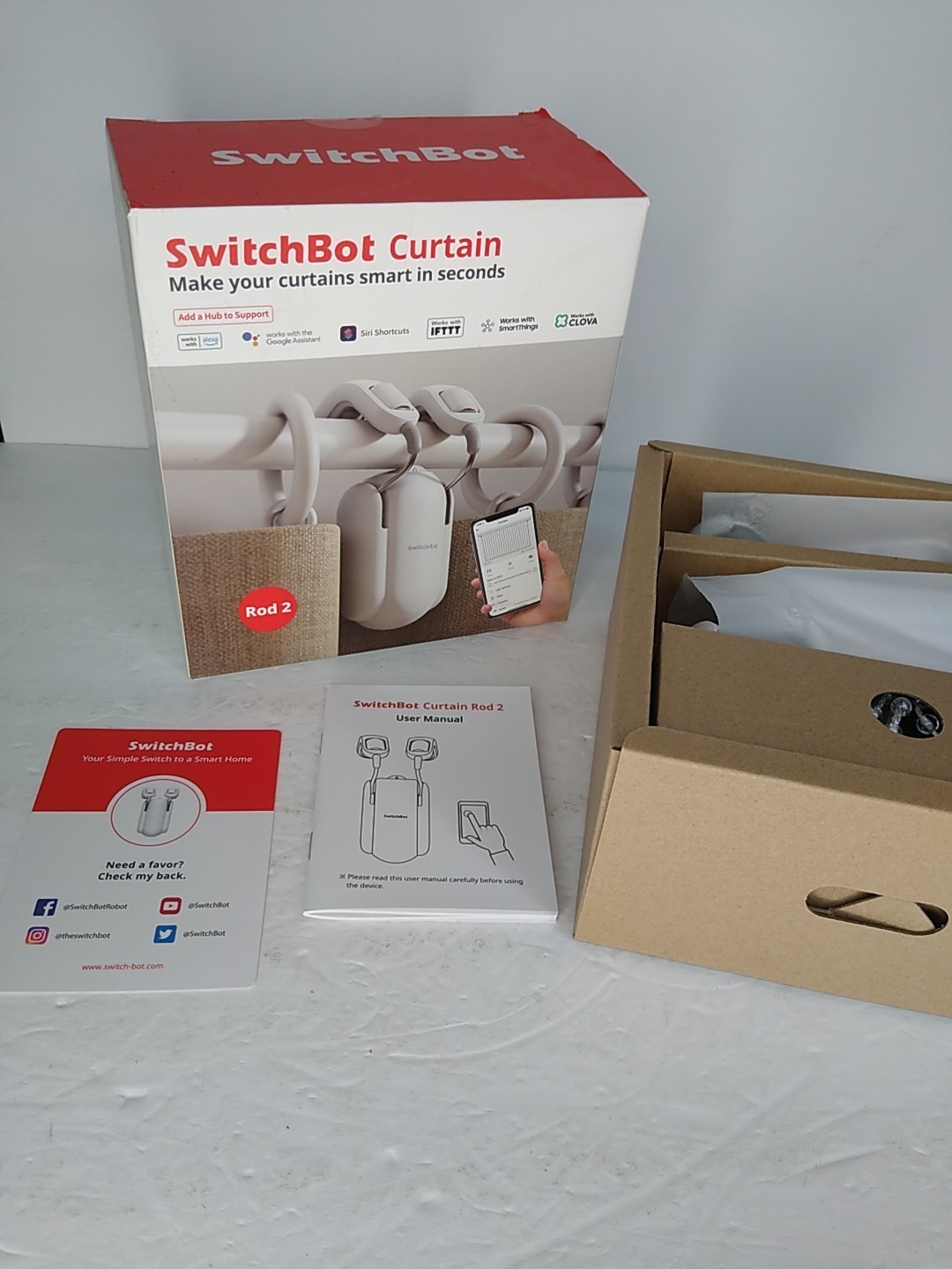 OPEN BOX Switchbot White Smart Curtain Rod 2 ELECTRIC BLUETOOTH COMMAND