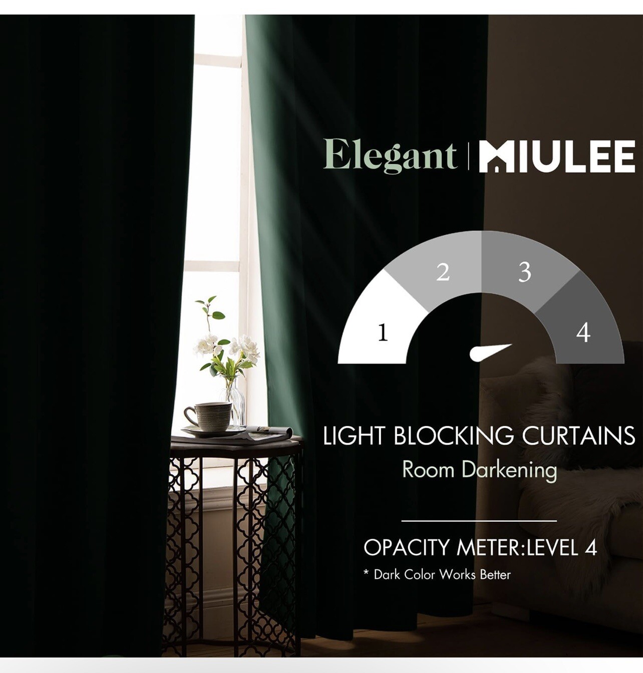 2 Panels Room Darkening Curtains & Drapes for Bedroom – Grommet Solid Texture…