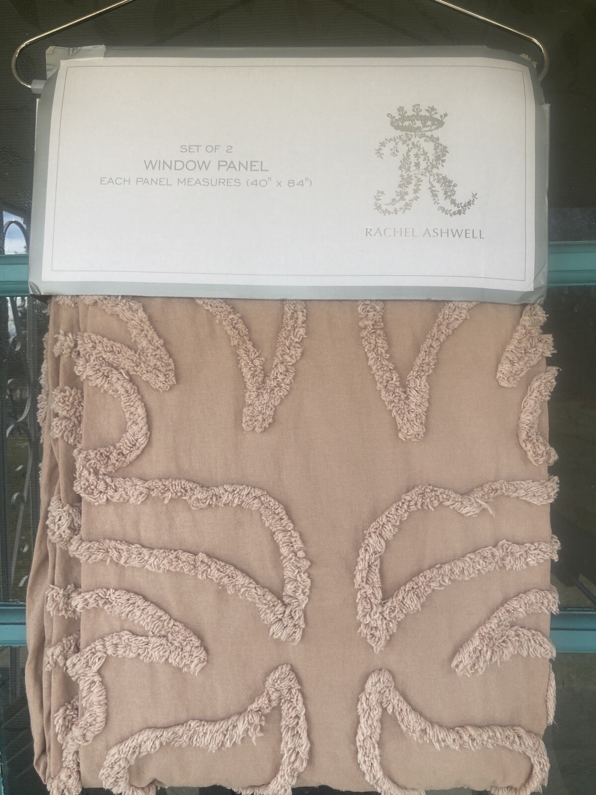 Rachel Ashwell DUSTY ROSE CHENILLE RAISED TEXTURED Back Tab panels 40 X 84 NEW