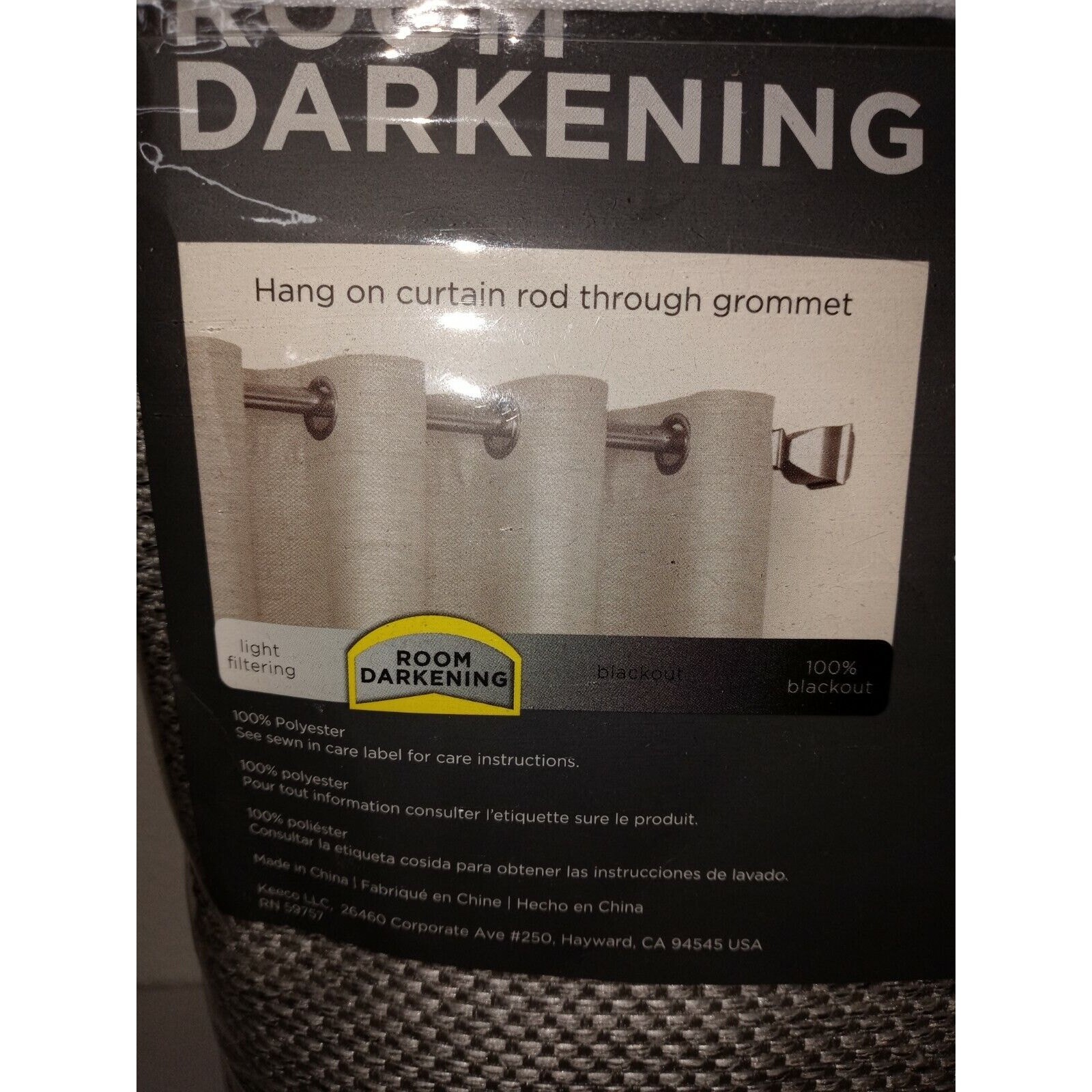Eclipse Presto Grey Room Darkening Grommet Window Curtain Panel 52×108