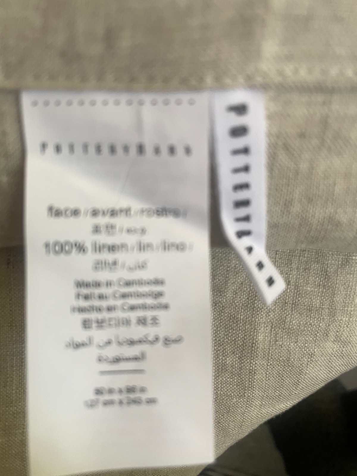 $139 POTTERY BARN Belgian FLAX LINEN Unlined CURTAIN, 50 x 96″, clr Dark Flax