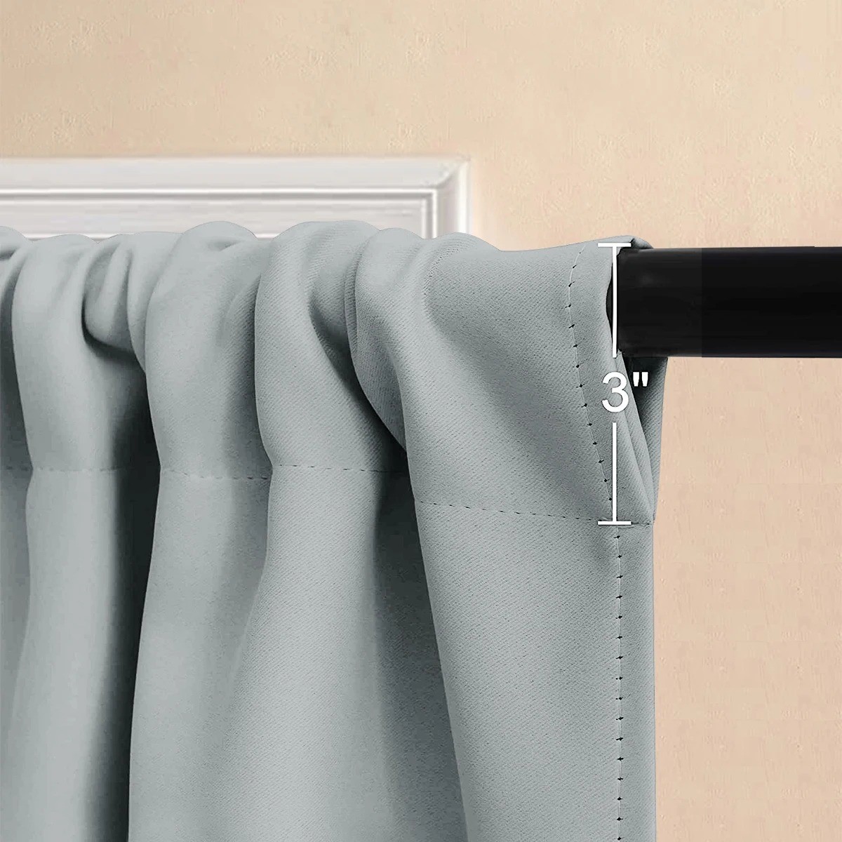 Solid Short Blackout Curtain UV Protection for Kitchen Bathroom Window