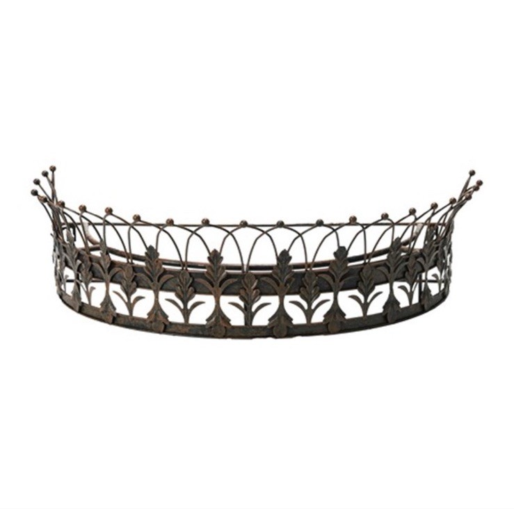 Decorative Metal Curtain Rod Crown Rustic Finish Canopy Bed Crown Royal