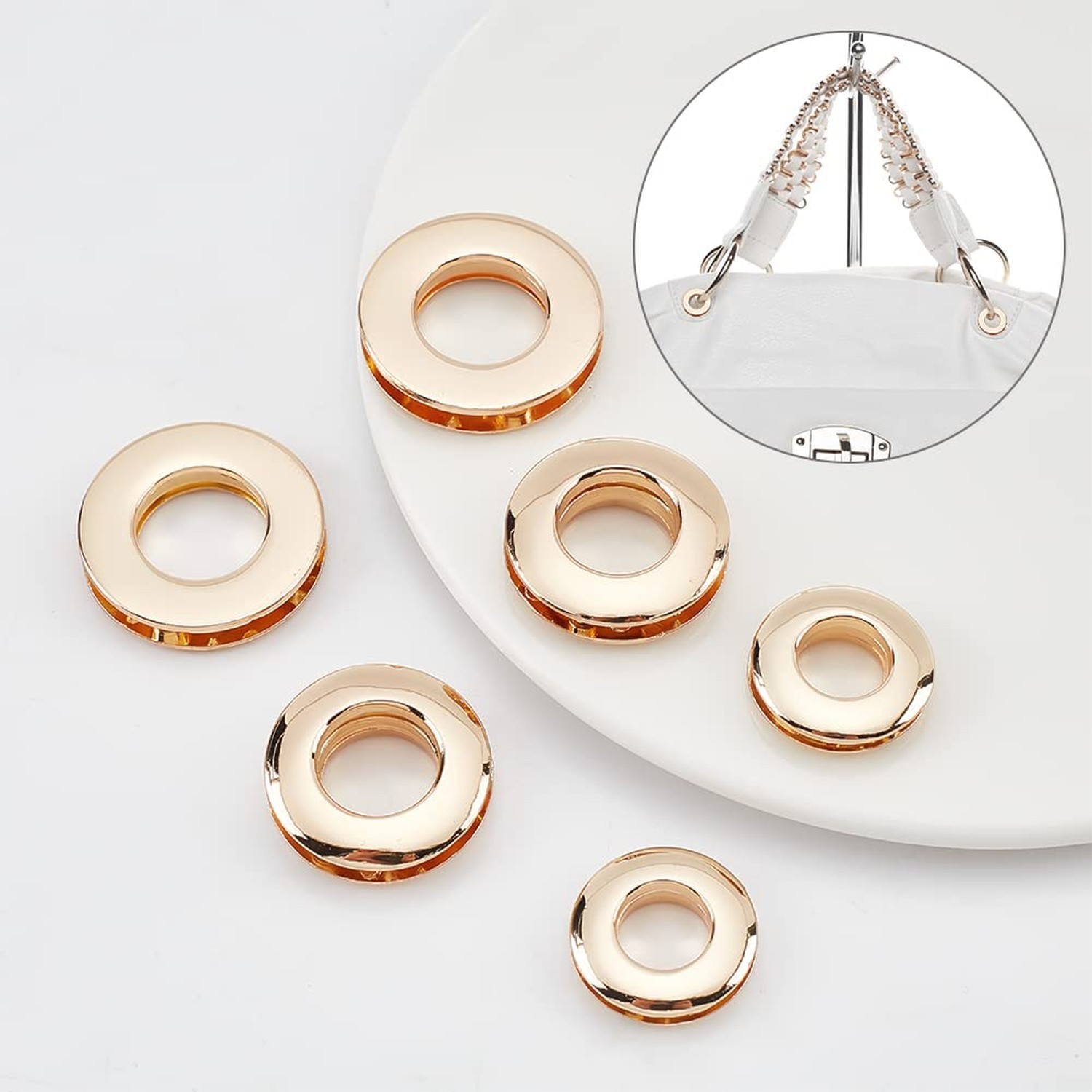WADORN 18Pcs Metal Screw-in Together Eyelets Grommets, 10.5/13.8/16mm Alloy R…