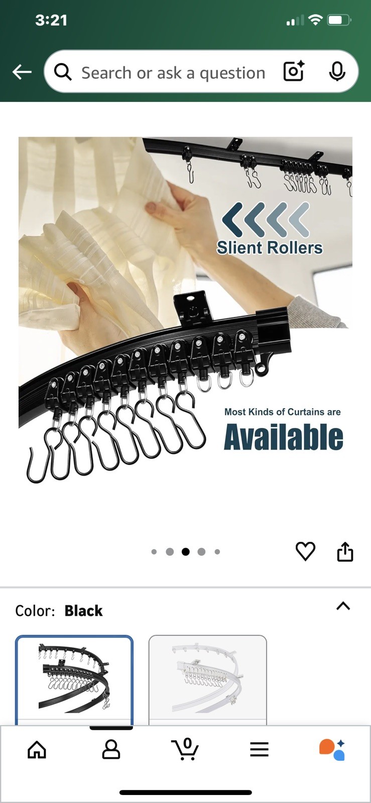 Curved Ceiling Curtain Track Bendable Mount for Curtain 32.8ft Black