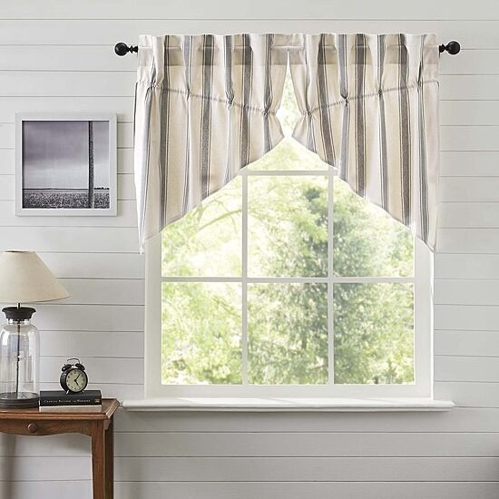 VHC Brands Grace Prairie Swag Valance 36″x36″ Creme Rod Pocket Curtain Panel