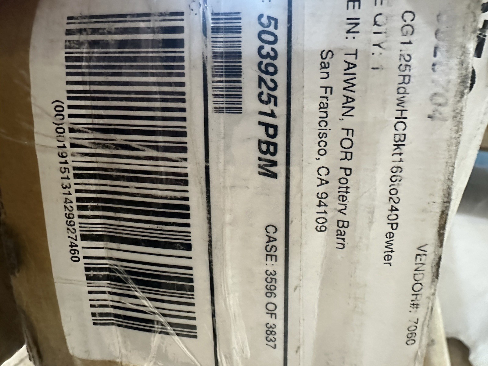 Pottery Barn Pewter 1.25 Standard Curtain Drape Rod 166-240″ NO FINIAL