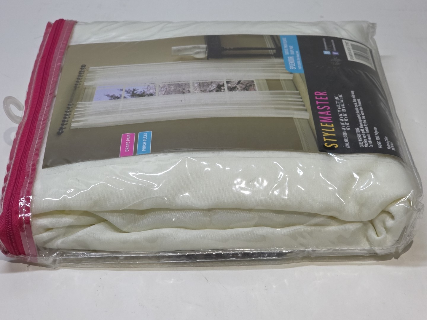 StyleMaster Splendor Pinch Pleat Drape Pair 72” W By 63” L Beige