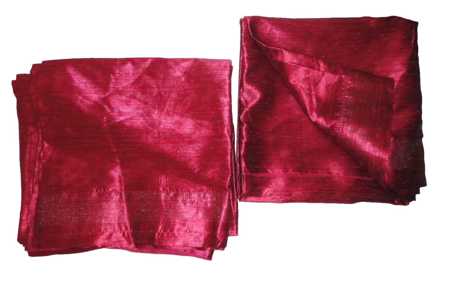 IKEA FELICIA SHINY metallic MAGENTA (2) UNLINED DRAPERY PANELS 56X104 100% POLY