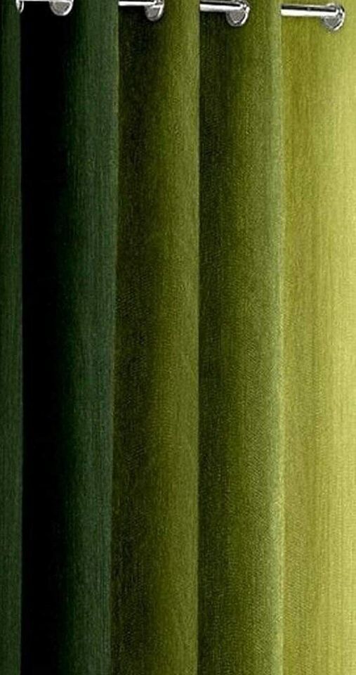 2 Piece Ombre Printed Grommet Ringtop Door Window Curtain Set 5 7 8 9 Feet Green