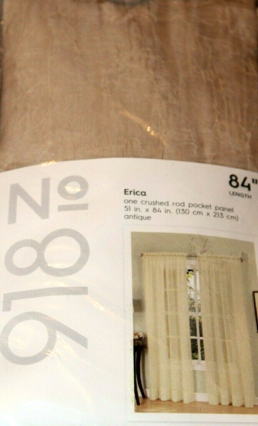 Erica Antique One (1) Crushed Crinkle Voile Rod Pocket Panel 51×84″