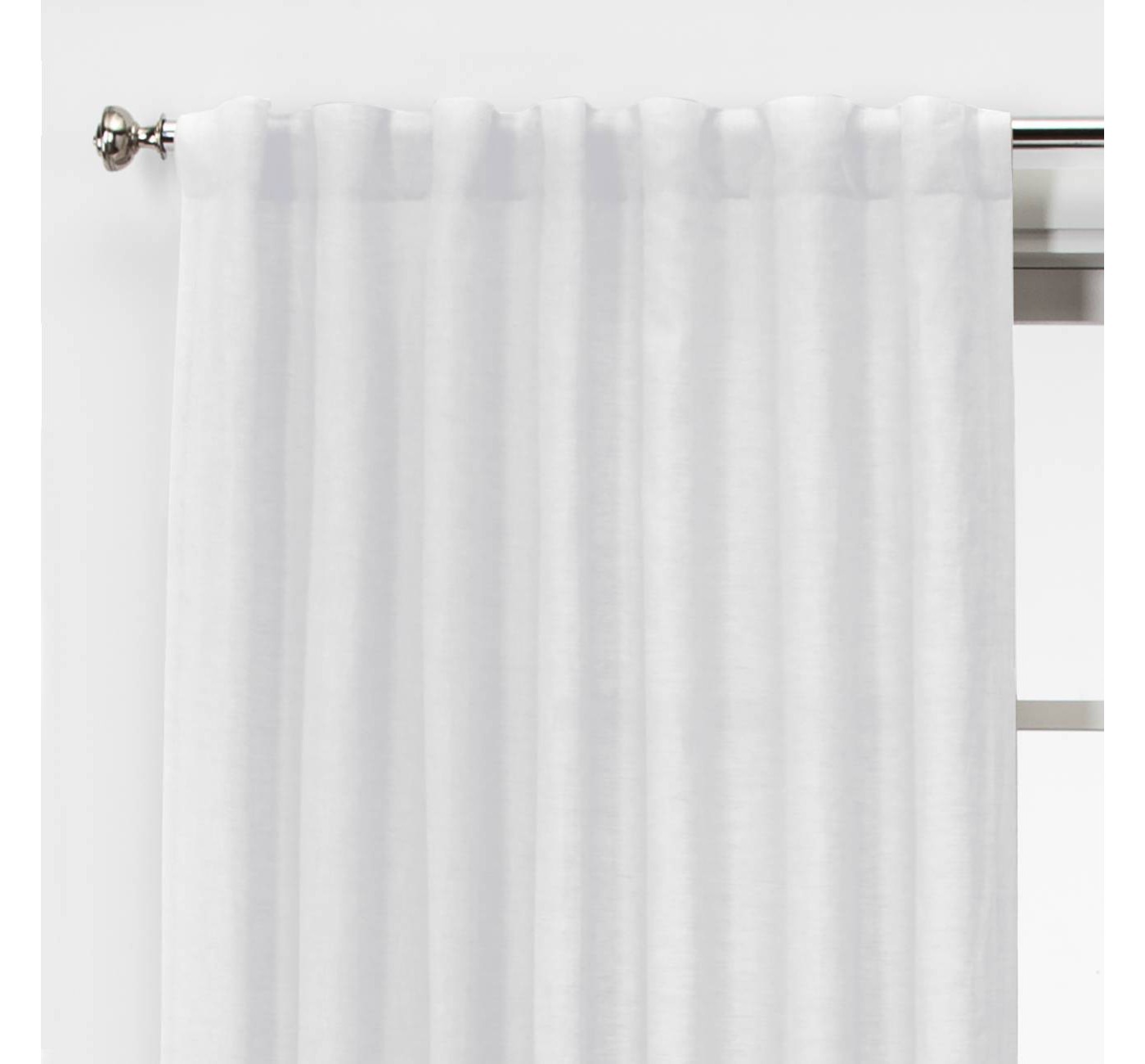 Threshold Linen Light Filtering Curtain Panels, 84 x 54 Inch, White – 100% Linen