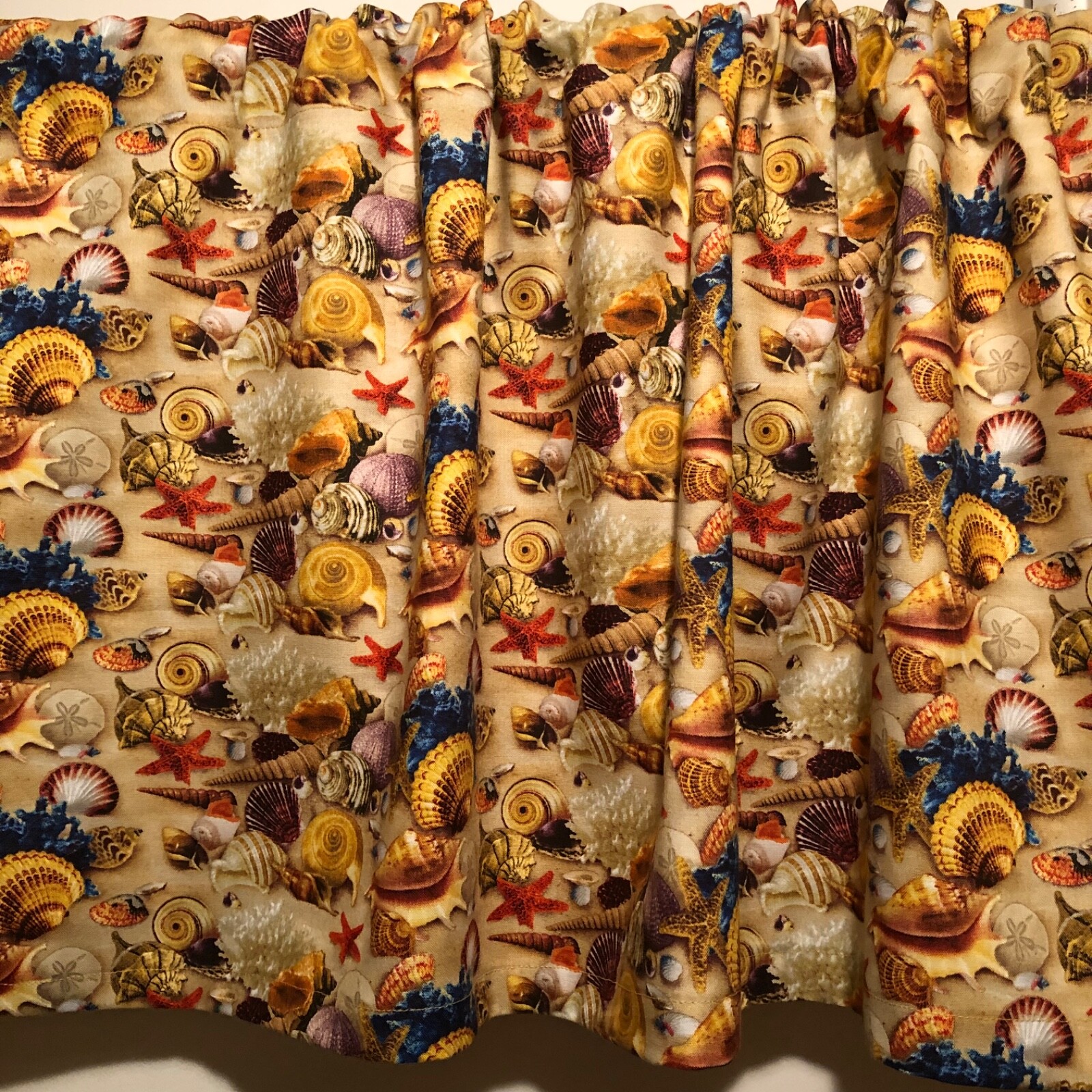 Handmade SEASHELL Valance, 41 X 15 INCHES