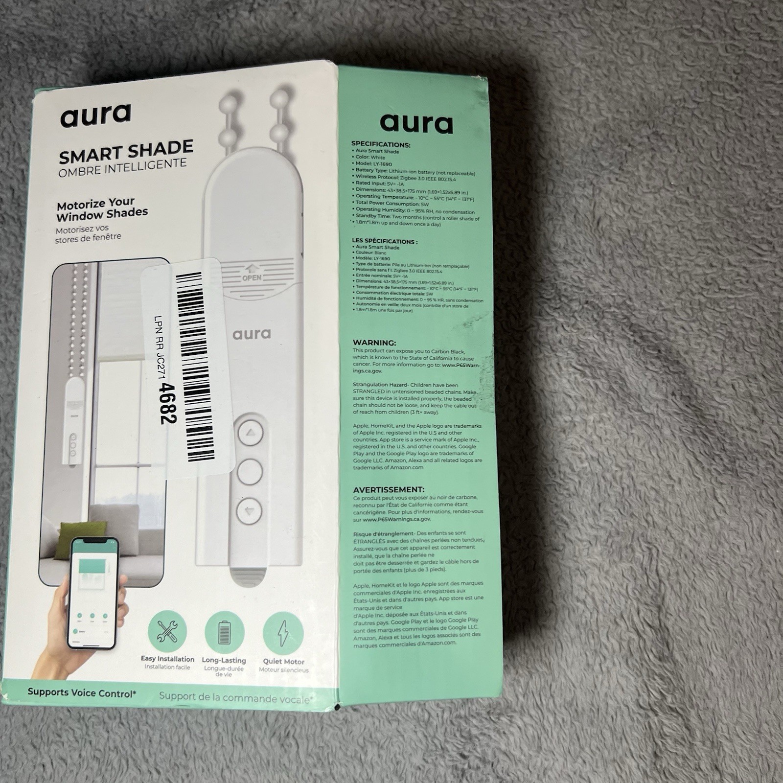 2x Aura Smart Shade Ombré Intelligence Motorized Blind Controller Ly1690 READ