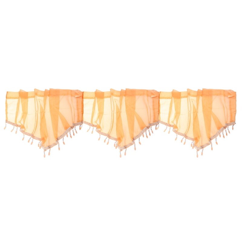1Pc/3Pcs Candy Color Sheer for Triangle Valance Beaded Trim Tassels Window Curta