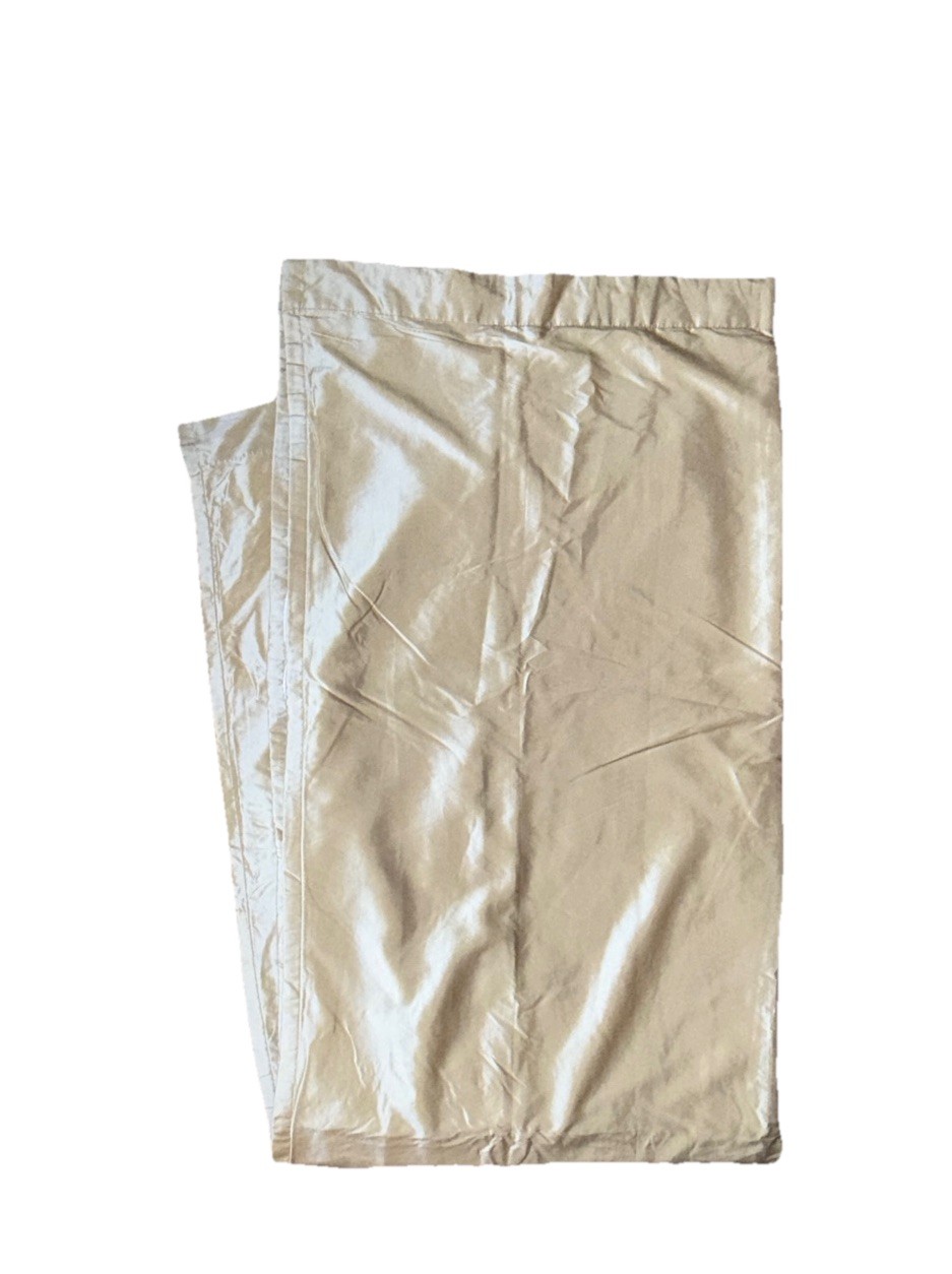 2 Peri Luxury Curtains Panels Light Gold Faux Silk Rod Pocket Pair Drapes Lined
