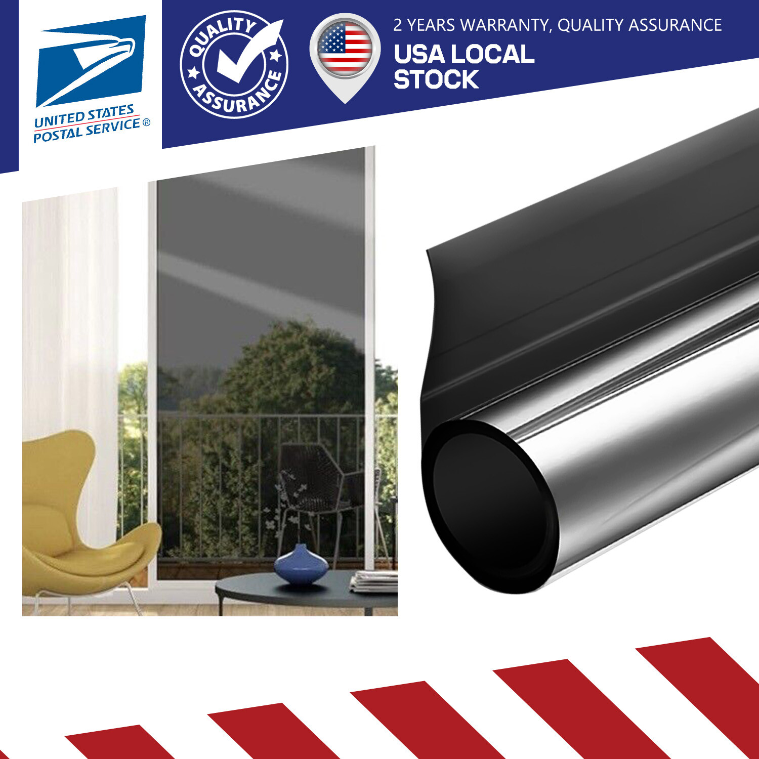 1Mx1M Uncut Roll Window Tint Film 5% VLT 40″ x 3.3ft Feet Car Home Office Glass