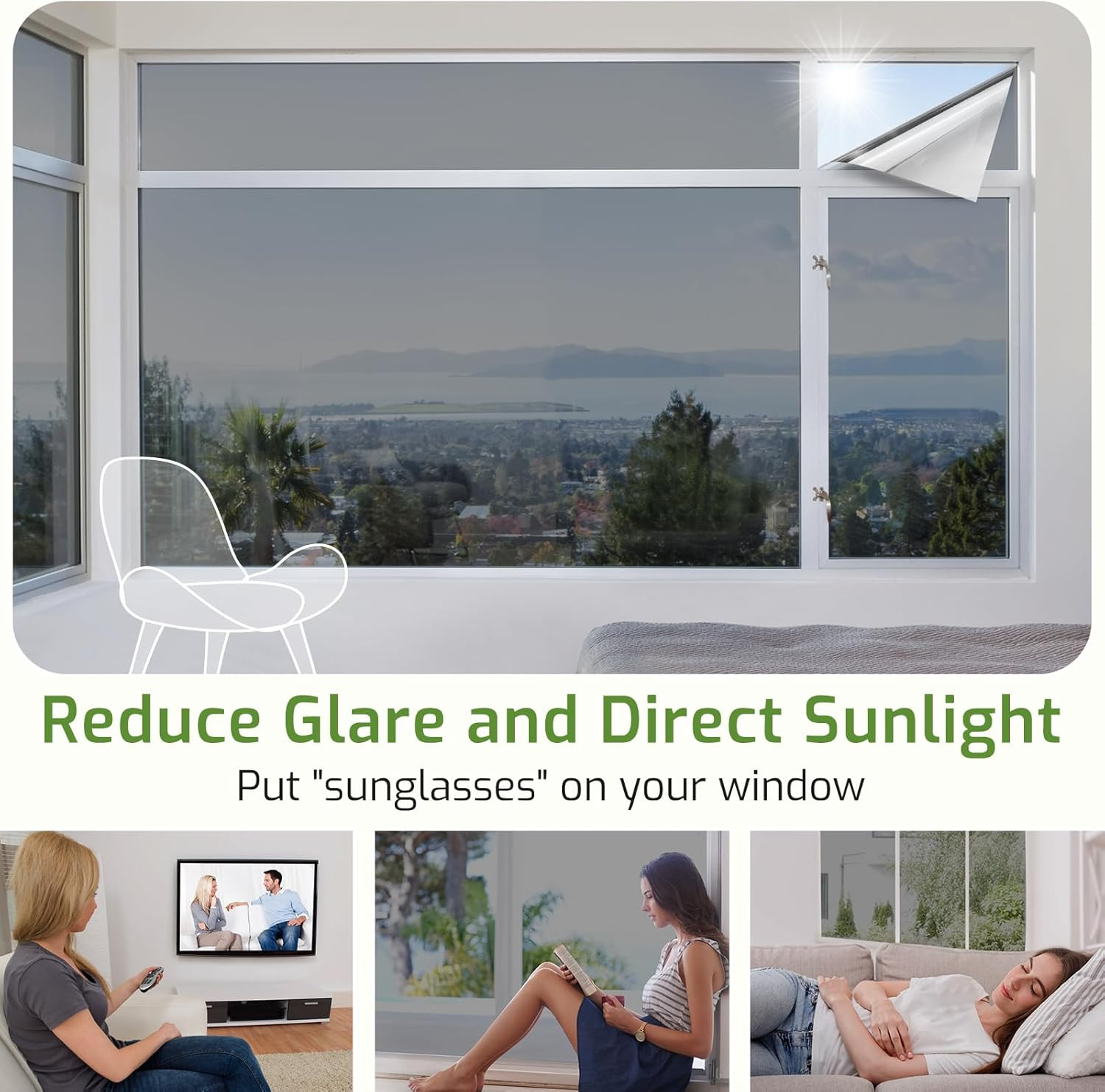 One Way Window Privacy Film, Window Tint, Black Silver, 35.4″ X 78.7″ | Sun Bloc