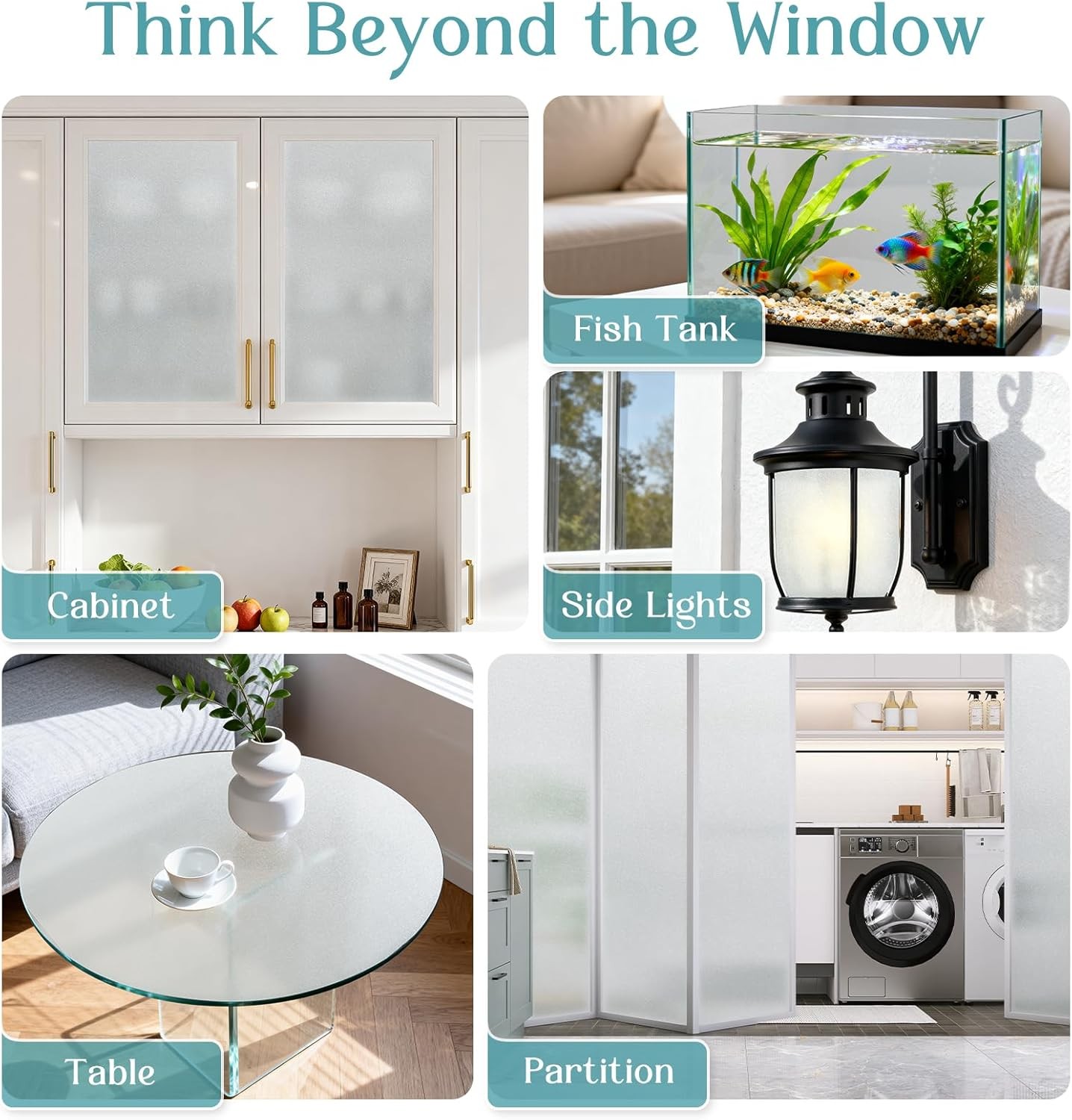 Haton Window Privacy Film Frosted Glass Film for Door Bathroom Shower, Peel & St