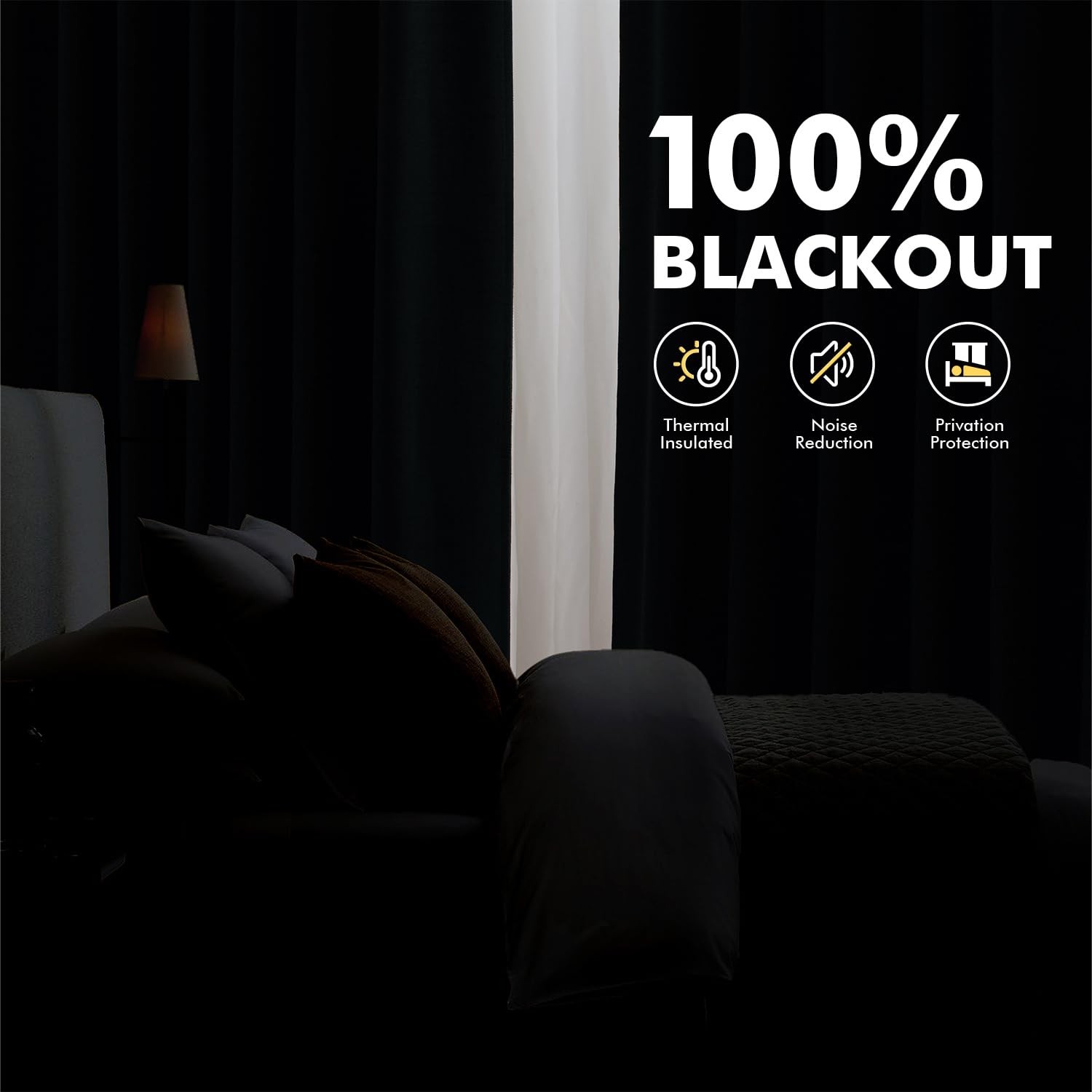 Miulee 100 Blackout Linen Curtains For Bedroom Ivory Solid Luxury Decor Thermal