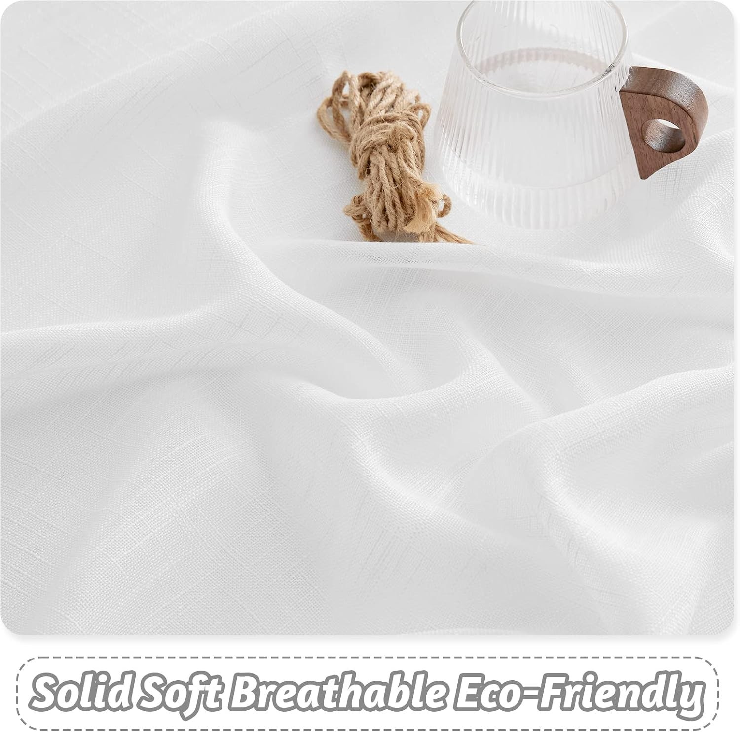 Breathable White Sheer Drapes, Light Filtering 42W x 45L, Perfect for Every Room