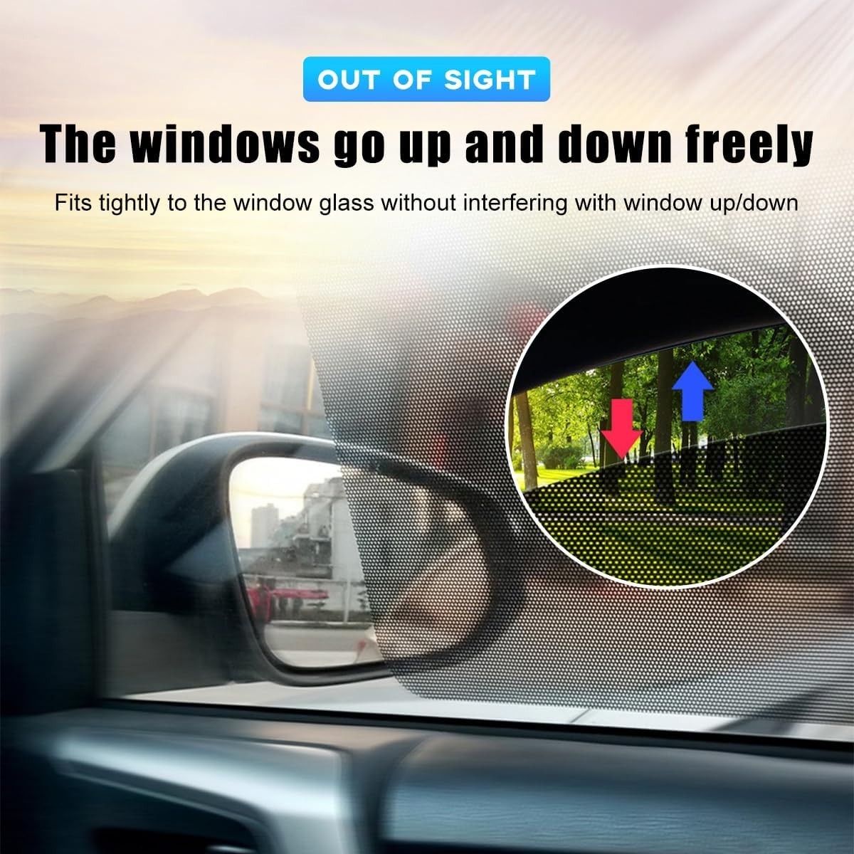 Ohleats 4 PCS Car Side Window Sunshade, 16.5″×15″ Static Cling Auto Black