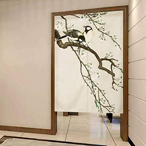 Japanese Noren Doorway 33.5″W x 59.1″L (Pack of 1) Bird 3 (Not Include Rod)