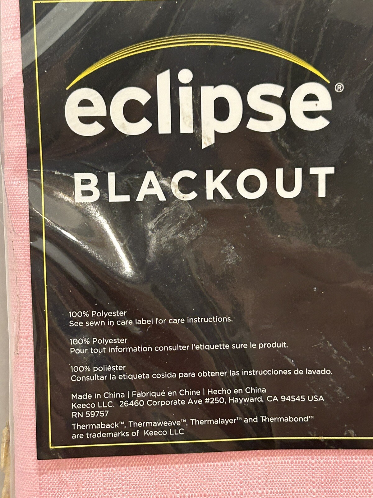 Eclipse Curtain Pink 40” x 63” Blackout 1 Panel Celeste Draft Stopper Curtain