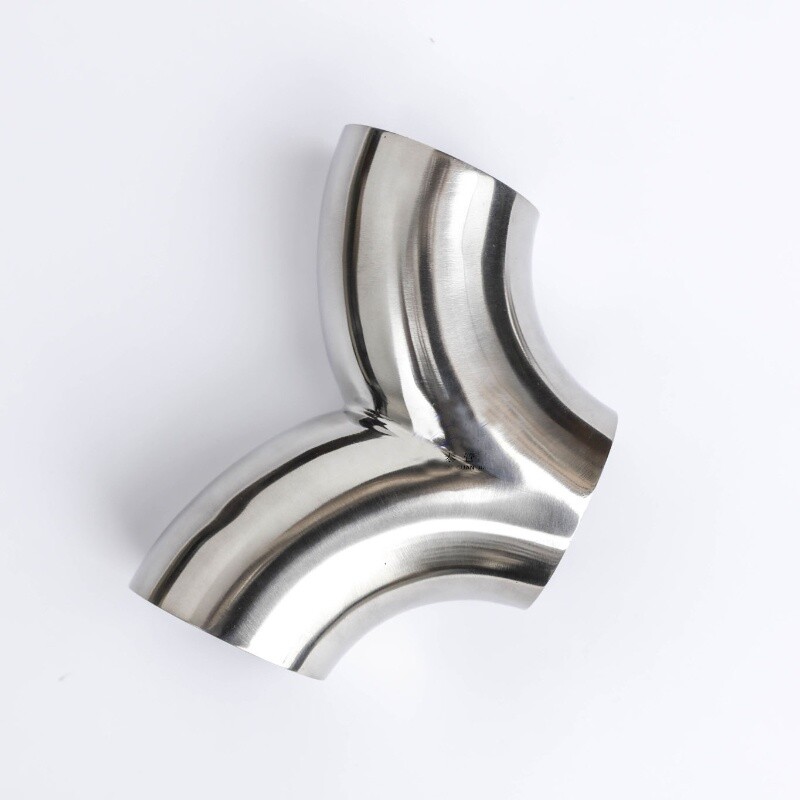 304 Stainless Steel 3 Way Y-Shape Pipe Tee Piece Exhaust Tube 90° Polished Tool