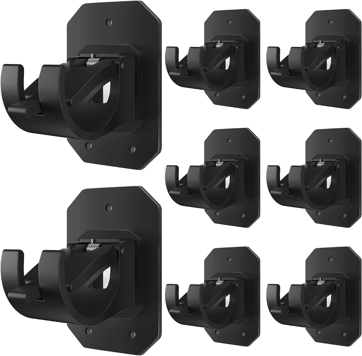 8PCS Upgraded No Drill Curtain Rod Brackets No Drilling Self Adhesive Curtain