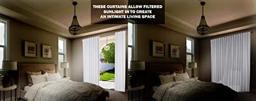 Farm House Curtain-Cotton Textured Slub Fabric -White, 50×72 White & White