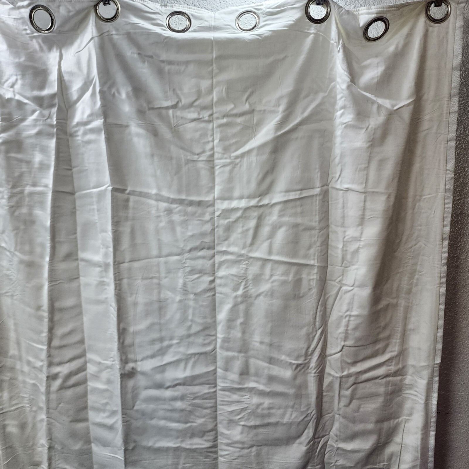 84-Inch Linen Blend Grommet Window Curtain Single Panel, White