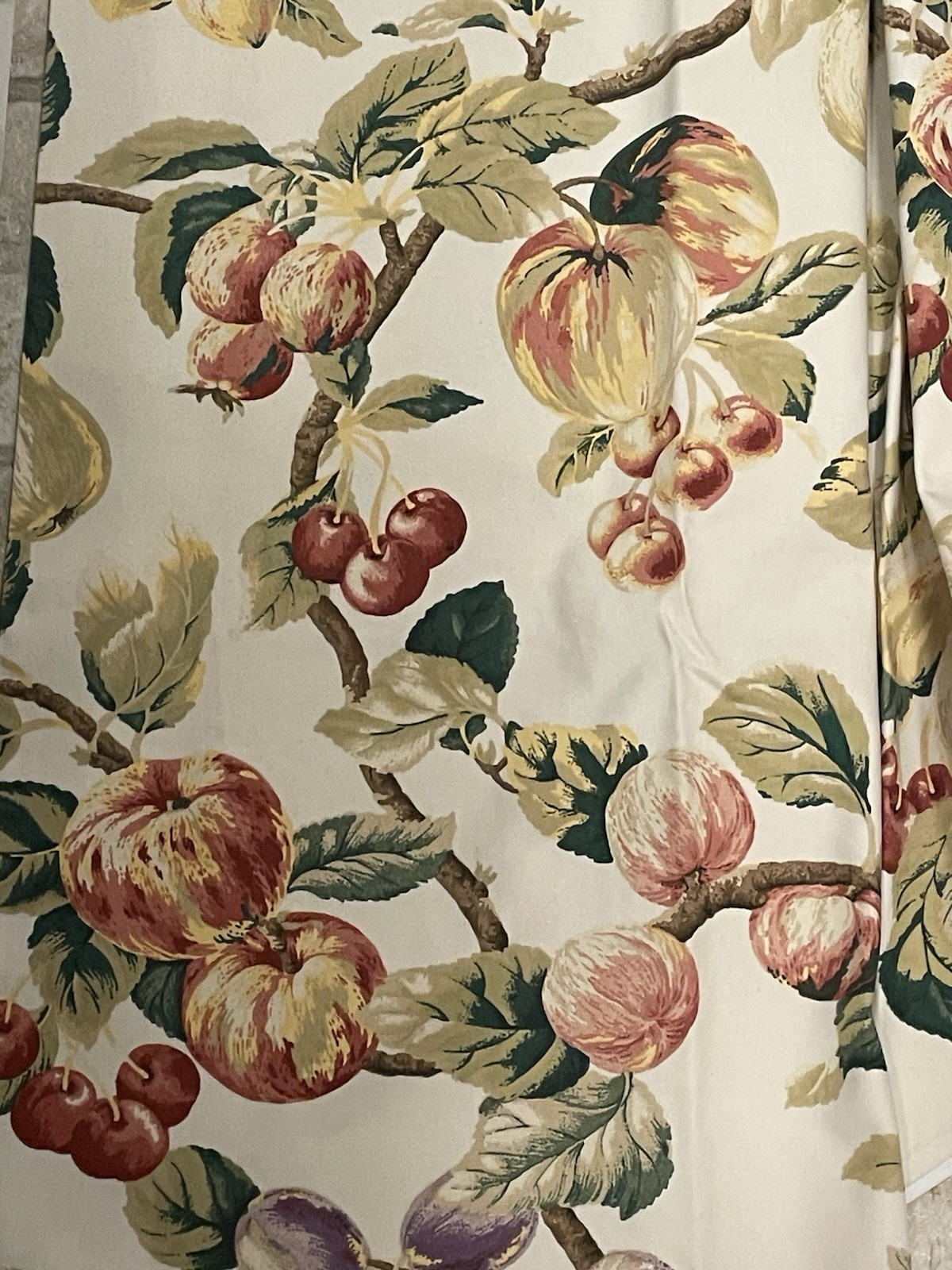 4 Pcs Vintage Country Curtains Valances Swags Summer Orchard By Kaufmann – USA