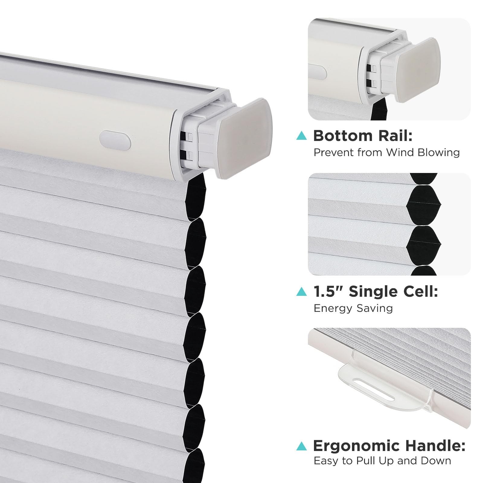 No Tools No Drill Window Blinds for Indoor Windows, Blackout Shades Cellular …