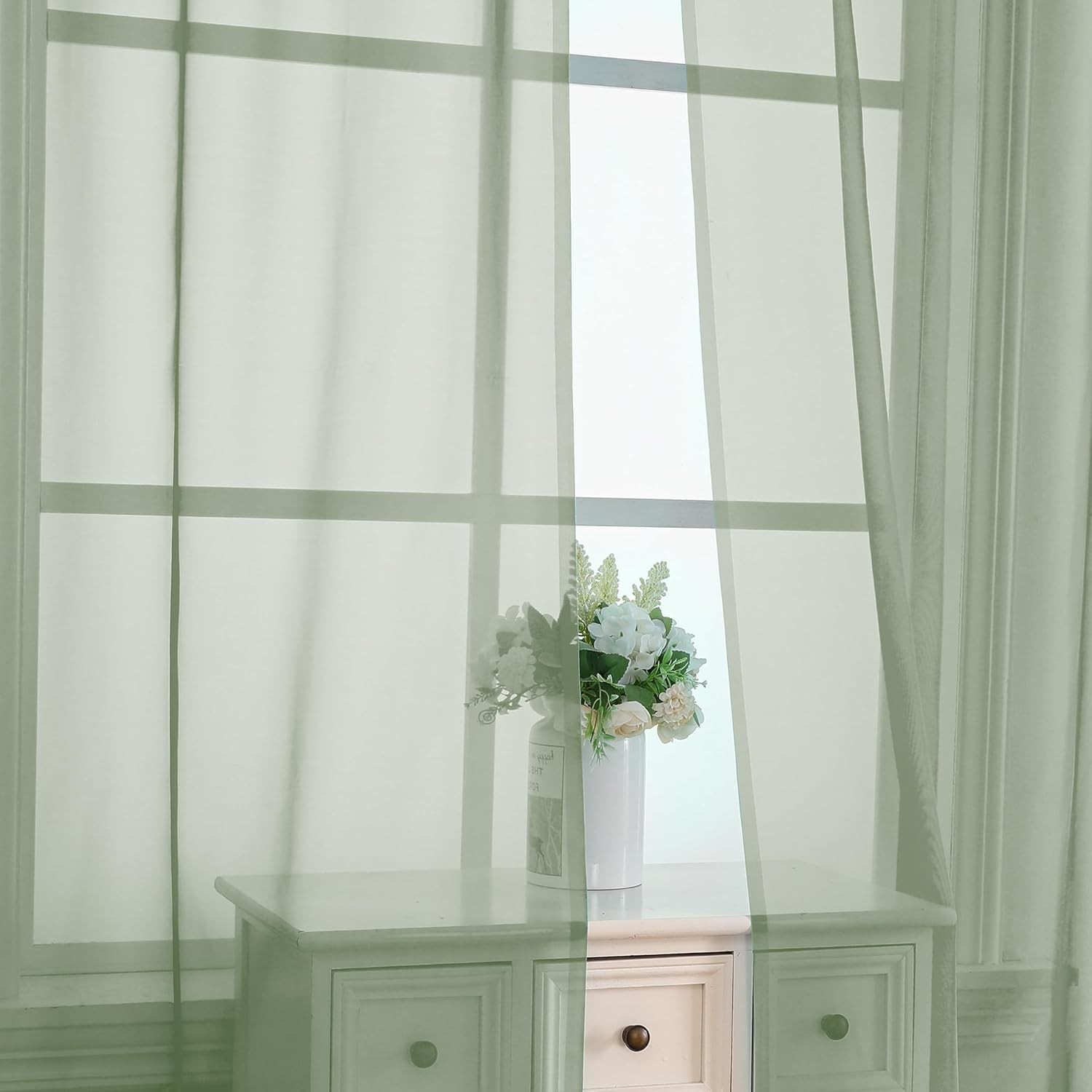 Bedroom Curtains 2 Panel Sets 84″ Inch Length – Transparent Light Weight Soft…