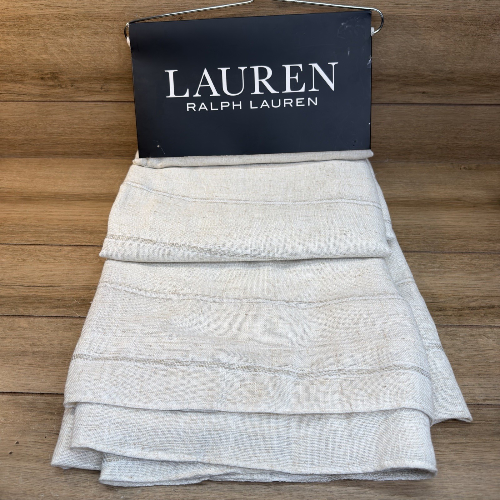 Ralph Lauren Window Curtains 2 Panels 54×96 Back Tab/Rod Linen Carlin Natural