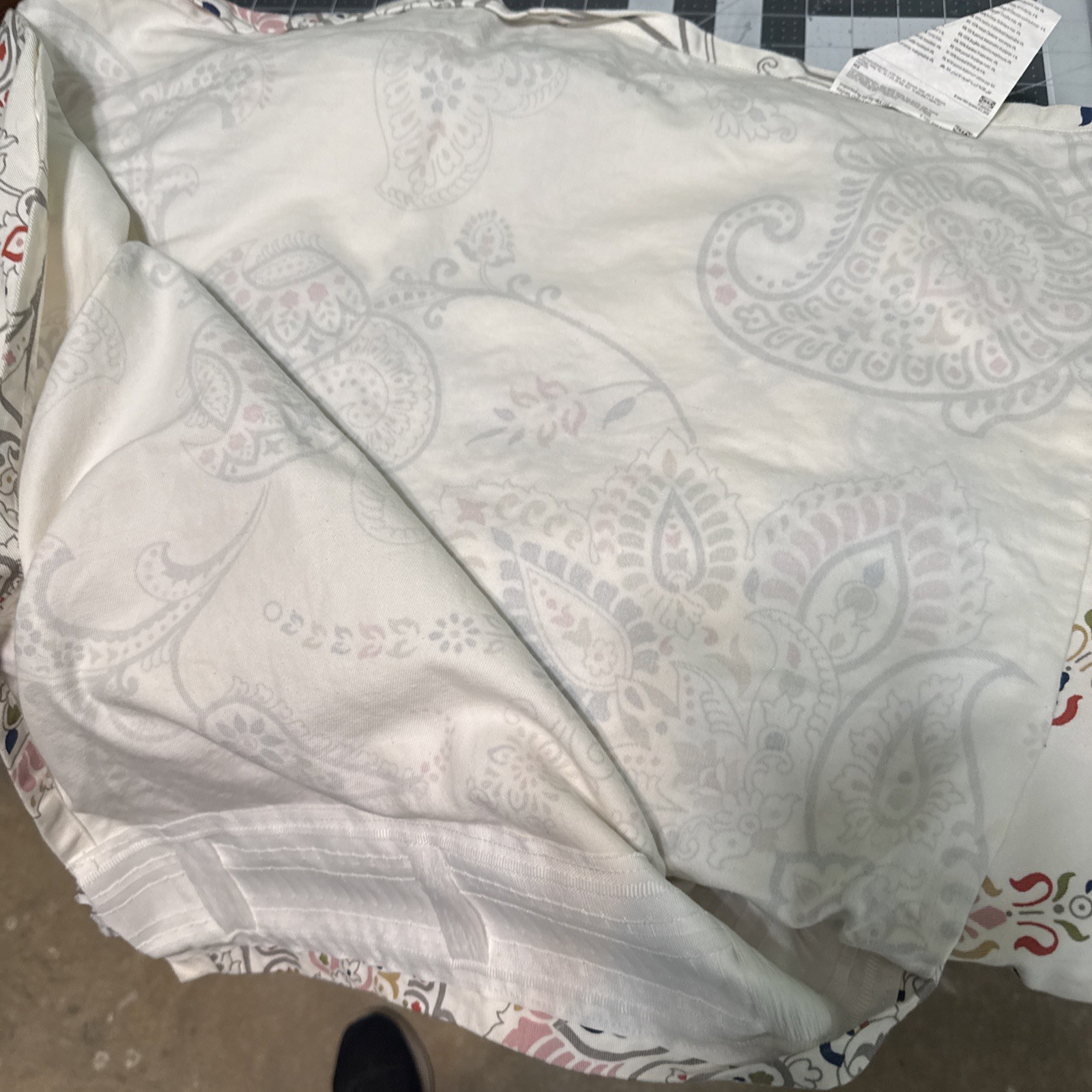 ikea PUSSMUN Curtains, 1 pair, white/multicolor, paisley Pattern 57×98 ” NEW