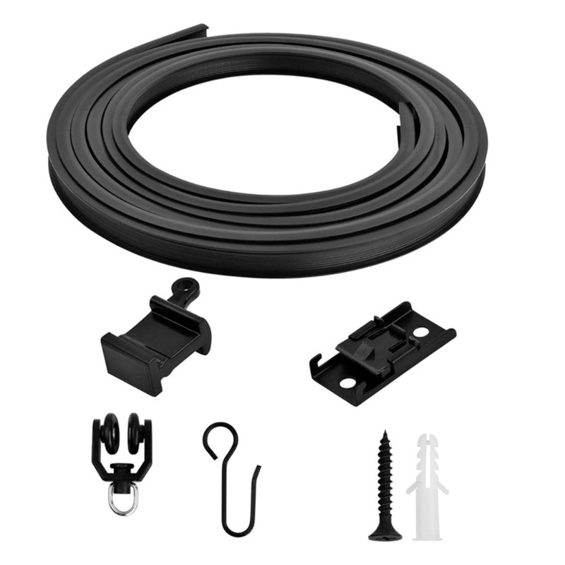 Customizable Ceiling Curtain Track Kits 3/4/5Meter with Brackets and Rollers Set