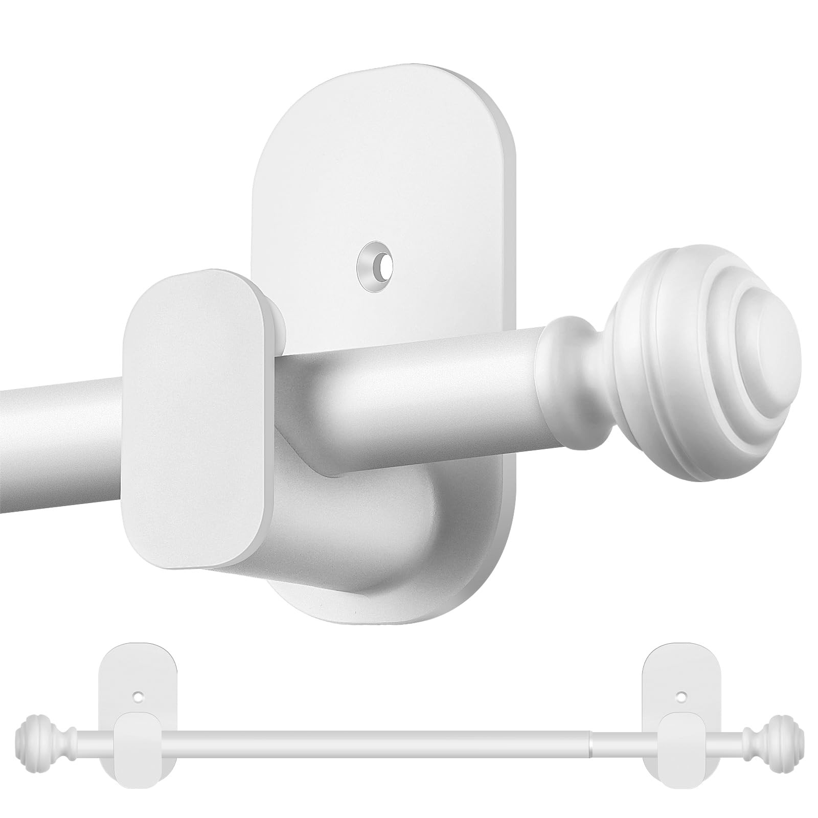 KAMANINA Curtain Rods No Drilling for Windows 32 to 86 Inches, 32-86″, White