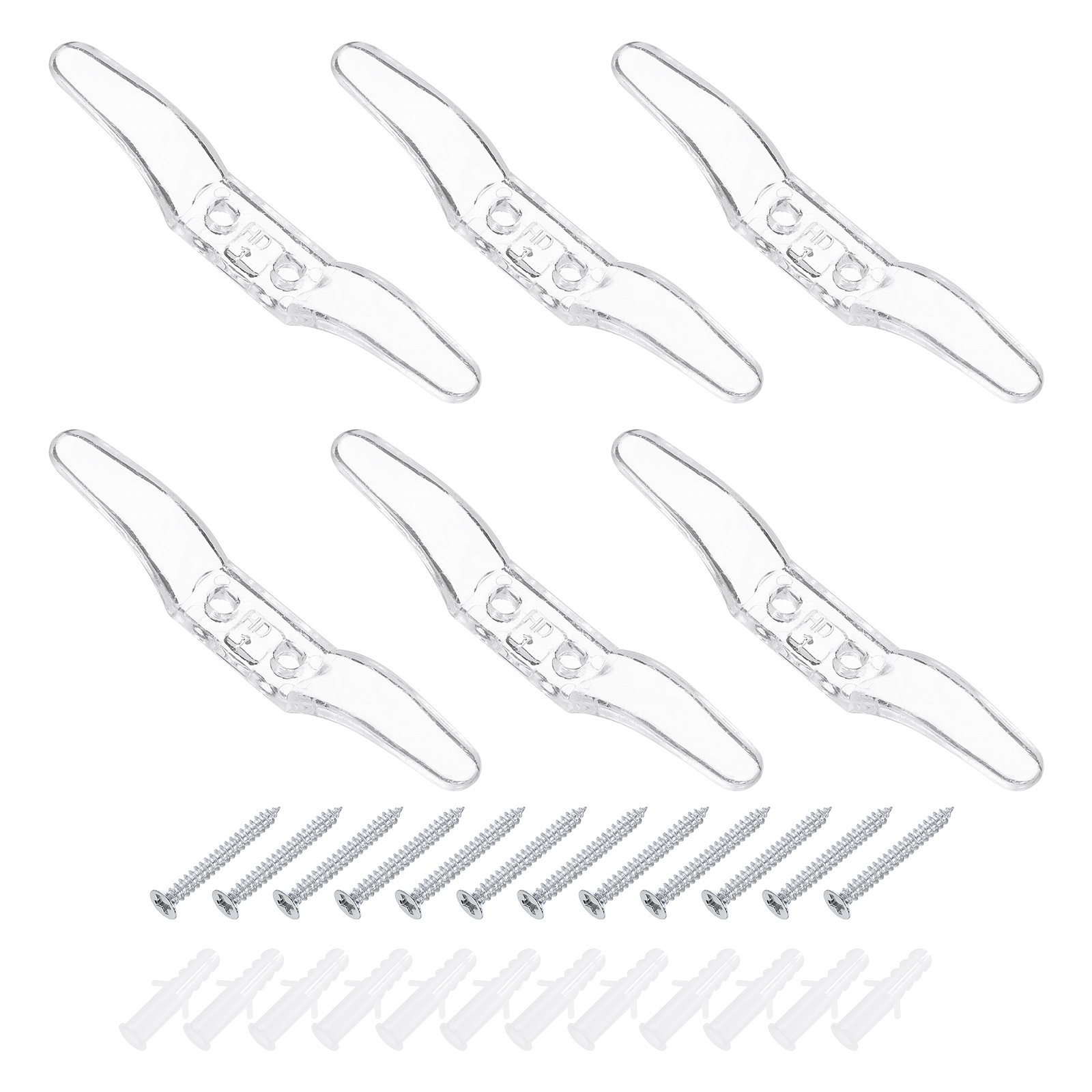 6Pcs 80x12mm Blind Cord Cleats, Blind String Safety Rope Plastic Holder, Clear