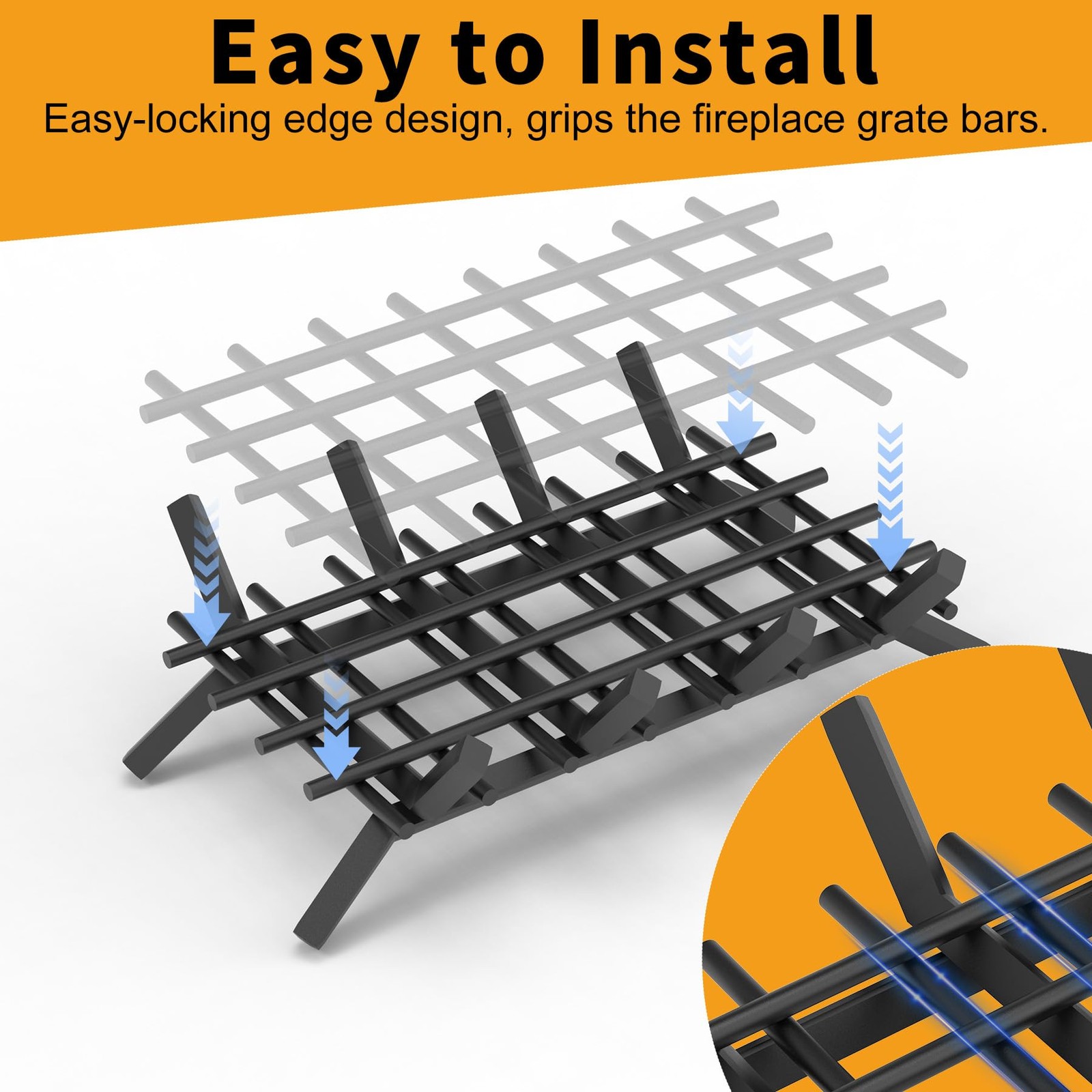 Fireplace Grate Ember Retainer Heavy Duty Steel Mesh Grill 15.75×10 Inch