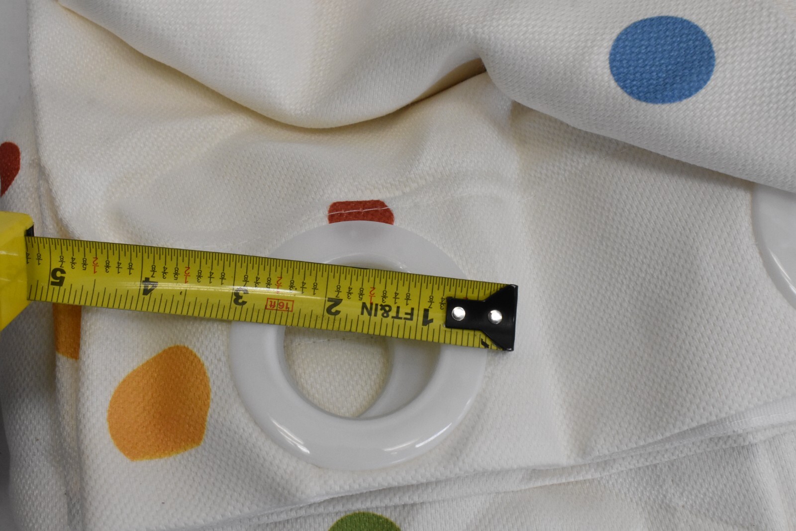 Off-White Fun Polka Dot Multi-Color 2 Panel Curtains with Grommets 106″ x 70″