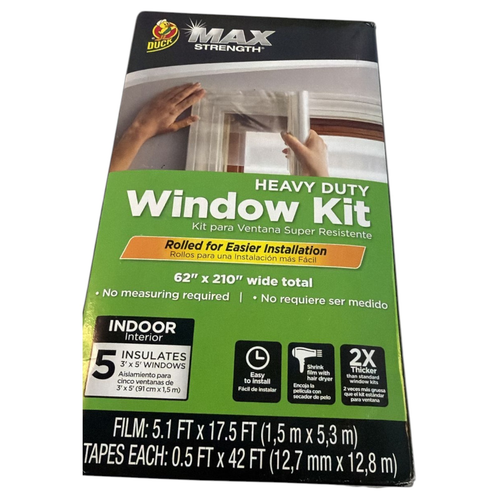Duck MAX Strength Window Insulation Kit Winter Window Seal Kit Fits up to 5 Wind