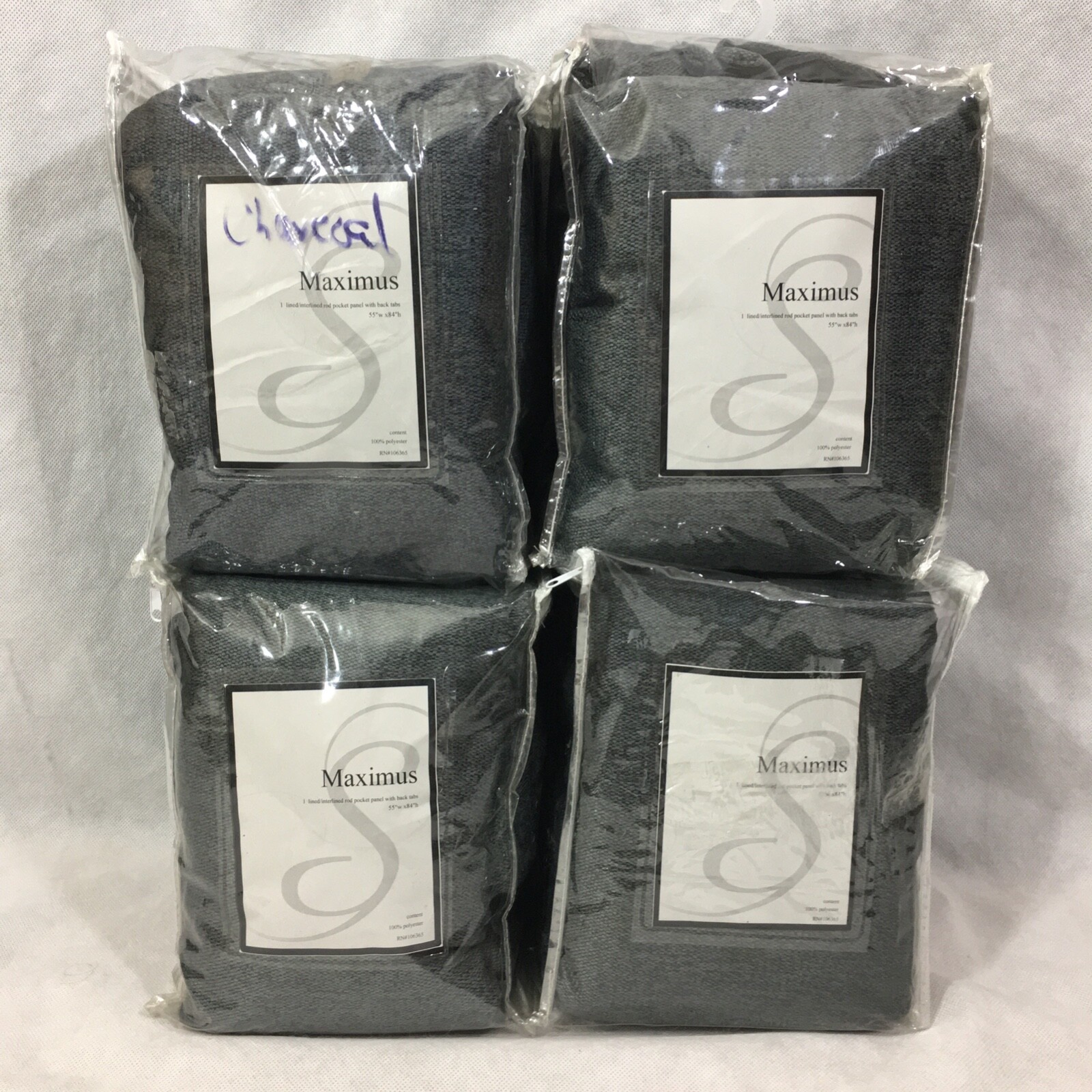 Maximus Lined/Interlined Rod Pocket Panel with Back Tabs 55″ x 84″ Set of 4 Lot