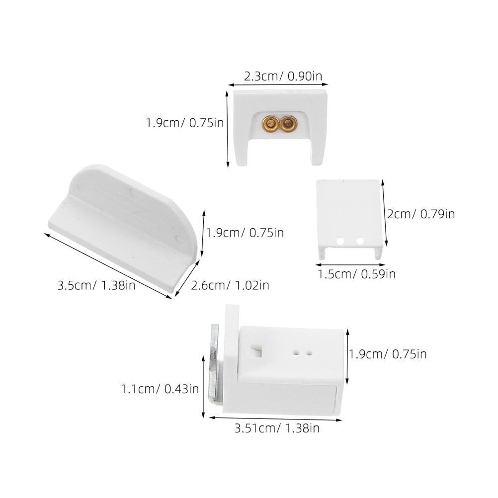 18Pcs White Vertical Blind Repair Brackets ABS Copper Stainless Steel Parts