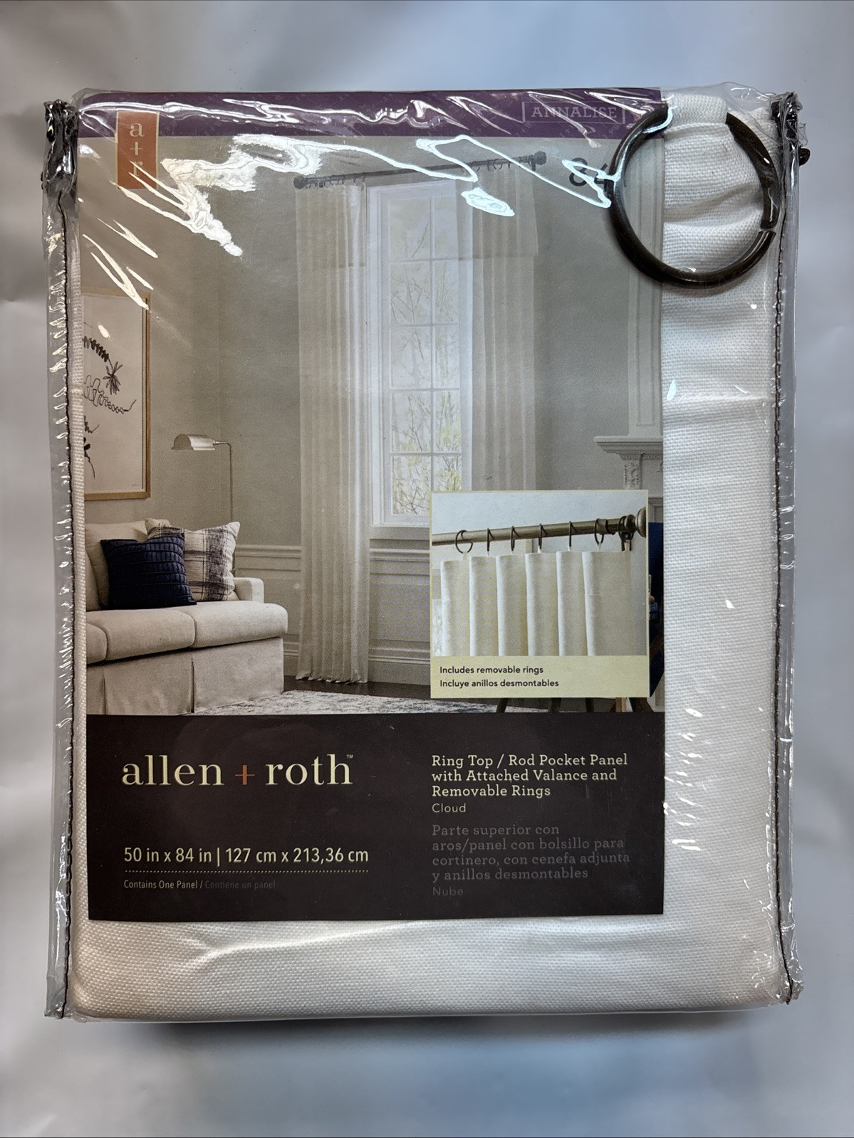 2-pack allen roth curtains, Off White